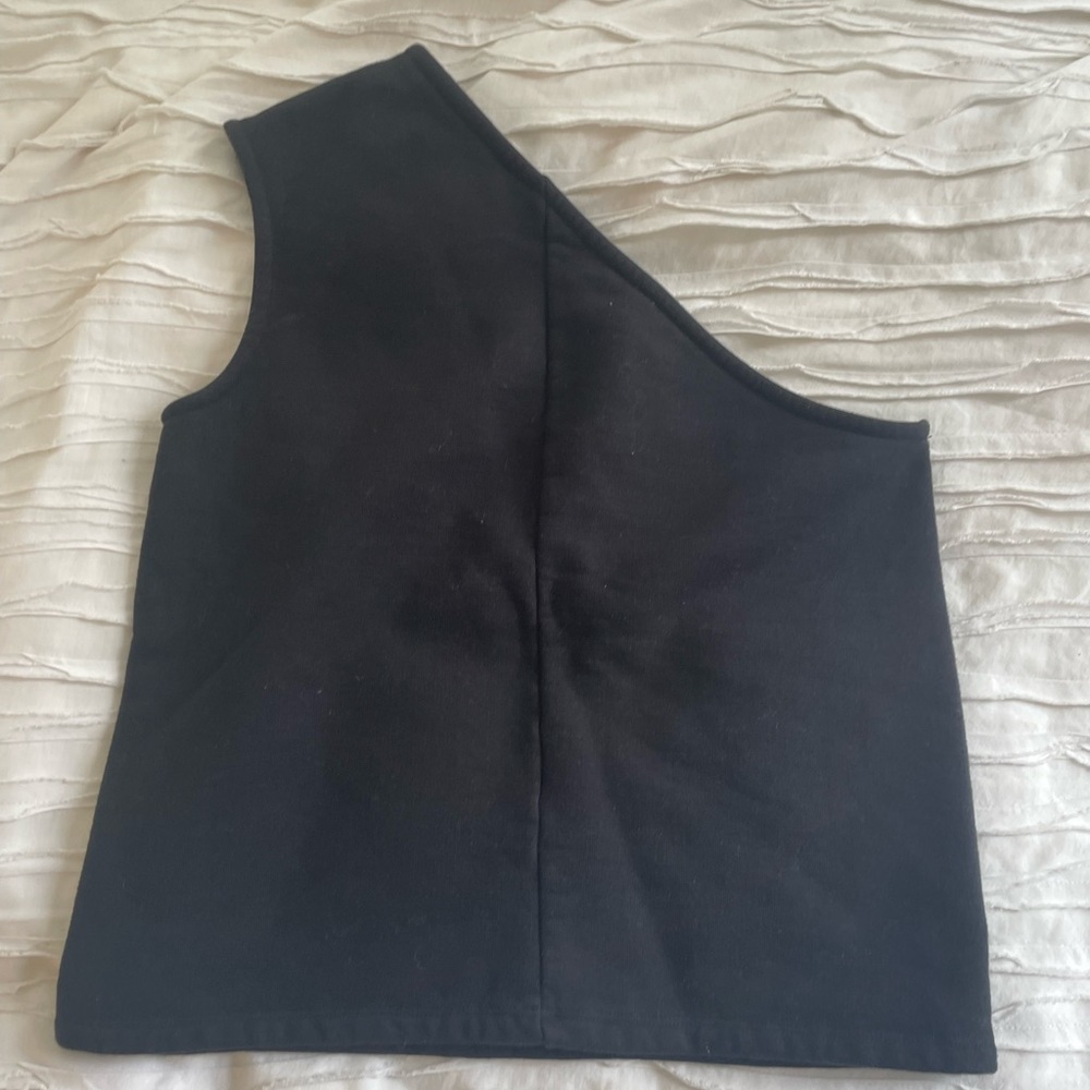 Demna Gvasalia Vetements Pour Femme Top, Black One Shoulder, Cropped - Picture 3 of 4